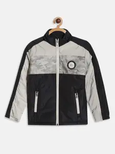 Octave Boys Grey & Black Colourblocked Padded Jacket
