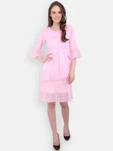 MARC LOUIS Pink Crepe Dress