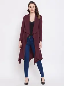 Hypernation Women Maroon Longline Shrug