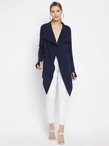Hypernation Women Navy Blue Longline Shrug