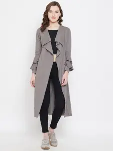 Hypernation Women Grey Longline Monochrome Shrug