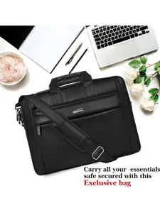ZIPLINE Unisex Black Textured Laptop Bag