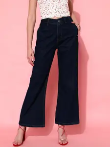 STREET 9 Women Blue Hottie Wide Leg High-Rise Jeans