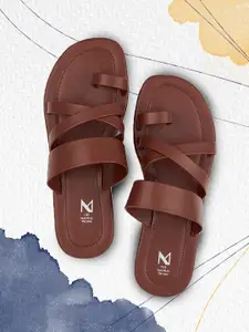 THE MADRAS TRUNK Men Brown Leather Comfort Sandals