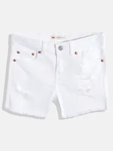 Levis Girls White Washed Denim Shorts