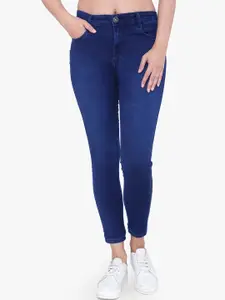 FCK-3 Women Navy Blue Jean High-Rise Light Fade Stretchable Jeans