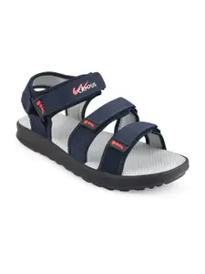 Campus Men Blue & Grey Solid Sports Sandal