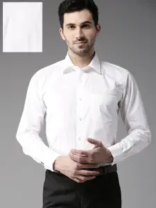 DENNISON Men White Comfort Fit Solid Formal Shirt