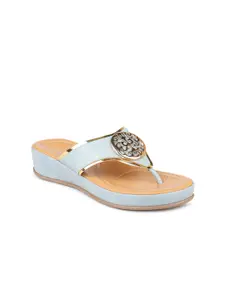 Inc 5 Blue Embellished Comfort Sandals