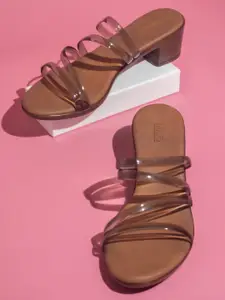 Inc 5 Women Tan & Black Block Heels