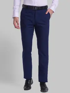 Raymond Men Blue Printed Trousers