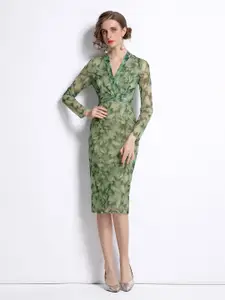 JC Collection Green Sheath Dress