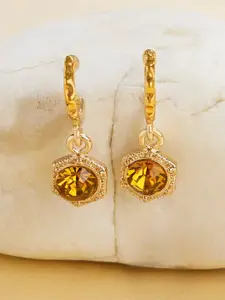 Accessorize London Women Orange & Gold-Toned Circular Drop Earrings
