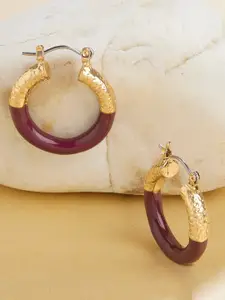 Accessorize London Women Purple Circular Hoop Earrings