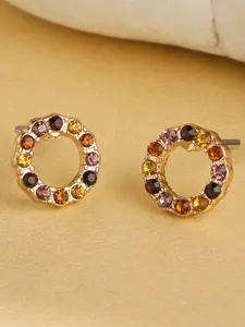 Accessorize London Purple Circular Studs Earrings