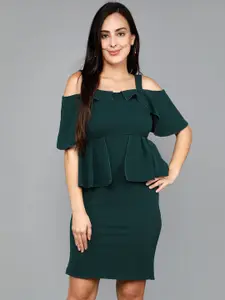 ADDYVERO Green Peplum Dress