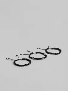 RICHEERA Women Black & Grey Multistrand Bracelet