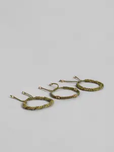 RICHEERA Women Green & Gold-Toned Braided Bracelet