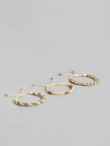 RICHEERA Women Beige & Gold-Toned Braided Bracelet