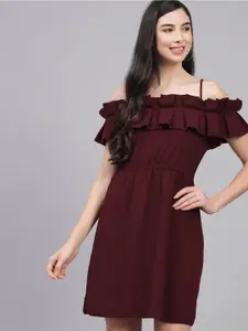 ADDYVERO Maroon Dress
