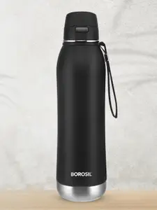 BOROSIL Rivera Black Vacuum Insulated Flask Water Bottle 800ml