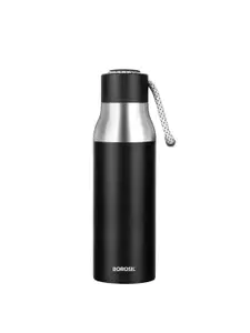BOROSIL Aquasoul Black Vacuum Insulated 12hrs Hot & Cold Flask Water Bottle 600ml Flask