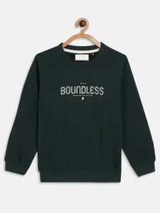 Octave Boys Green Printed Sweatshirt