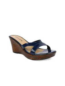 SOLES Blue Wedge Sandals