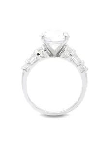 ANAYRA Women Silver-Plated & White AD-Studded Finger Ring