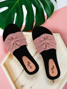 Bella Toes Pink & Black Flatform Heels with Bows