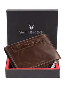 WildHorn Men Brown Leather Two Fold Wallet