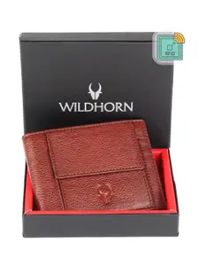 WildHorn Men Maroon Leather Two Fold Wallet