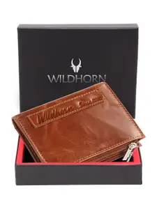 WildHorn Men Tan Leather Two Fold Wallet