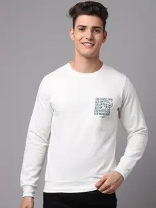 Obaan Men White Typography Sweatshirt