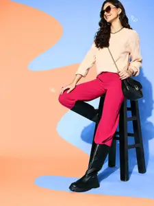 Berrylush Women Beige Geometric Knits Bits Sweater