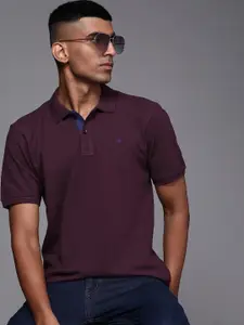 Raymond Men Solid Polo Collar Pure Cotton T-shirt