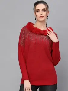 Mafadeny Embellished Pullover Sweater