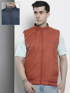 The Indian Garage Co Men Sleeveless Zip-Front Reversible Bomber Jacket