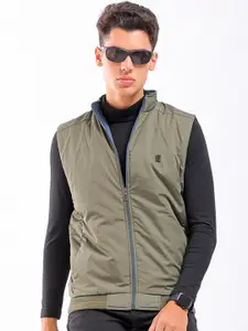 The Indian Garage Co Men Sleeveless Zip-Front Reversible Bomber Jacket