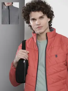 The Indian Garage Co Men Rust & Grey Reversible Puffer Jacket