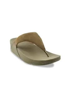 fitflop Women Green Suede Flatform Sandals