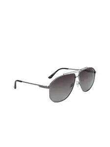 OPIUM Men Green Lens & Gunmetal-Toned Square Sunglasses with Polarised and UV Protected Lens