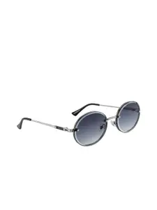 OPIUM Women Grey Lens & Gunmetal-Toned Round Sunglasses with UV Protected Lens