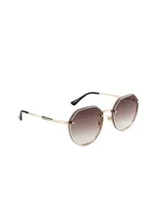 OPIUM Women Brown Lens & Gold-Toned Sunglasses with UV Protected Lens OP-10007-C01-Brown