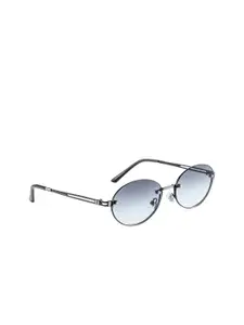 OPIUM OPIUM Women Grey Lens & Silver-Toned Round Sunglasses with UV Protected Lens