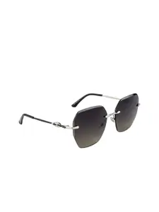 OPIUM Women Grey Lens & Silver-Toned Square Sunglasses with UV Protected Lens OP-10017-C01