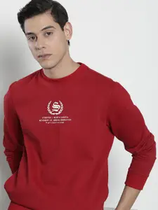 The Indian Garage Co Men Red Printed Sweatshirt