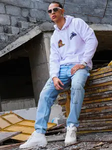 The Indian Garage Co Men Printed Hooded Sweatshirt