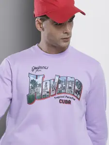 The Indian Garage Co Men Purple Printed Sweatshirt