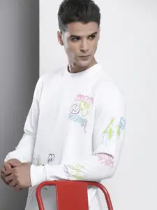 The Indian Garage Co Men White Printed Sweatshirt
